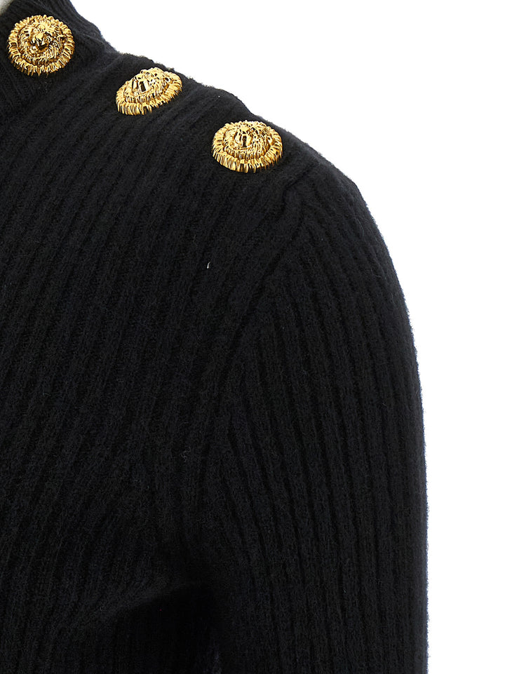 Balmain Ribbed Sweater Maglioni - Nero | 720a81bf117365acc07ed1c216b1db3943503877