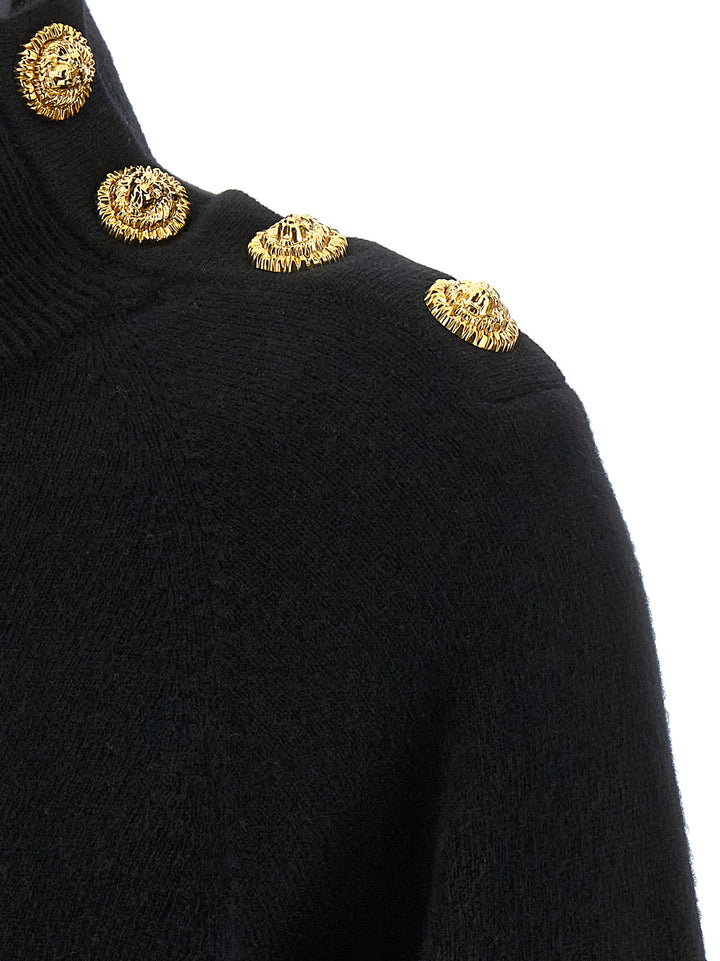 Balmain Cashmere Wool Sweater Maglioni - Nero | 7442383b866e23b21881a6be72c1fe9e5050e222