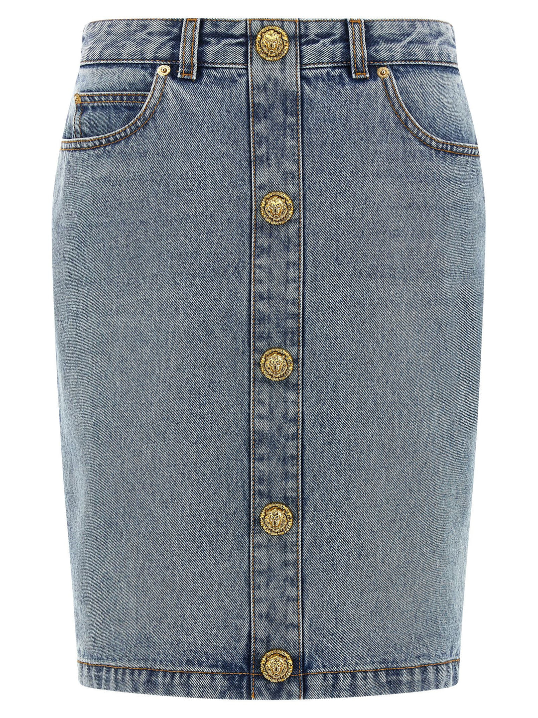 Balmain Denim Skirt Gonne - Celeste | f1f2262ff0b0339e0fe9ea47999267e622ffee06