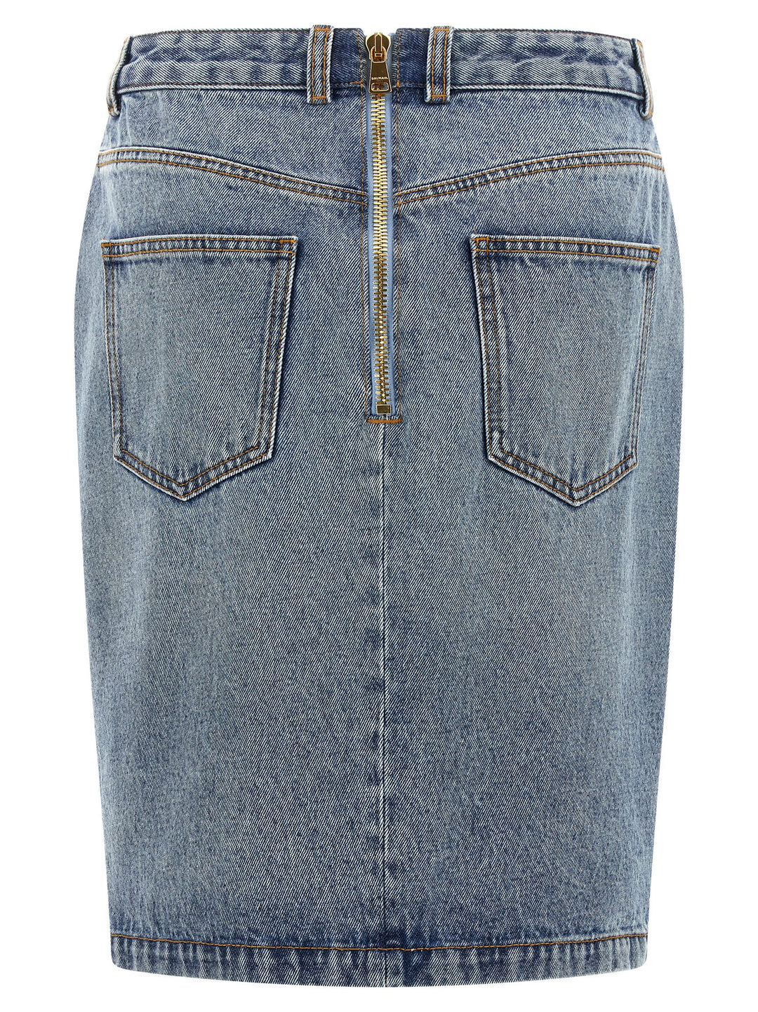 Balmain Denim Skirt Gonne - Celeste | c932168e0d2a684efdb39e1691152c8e08a62c23