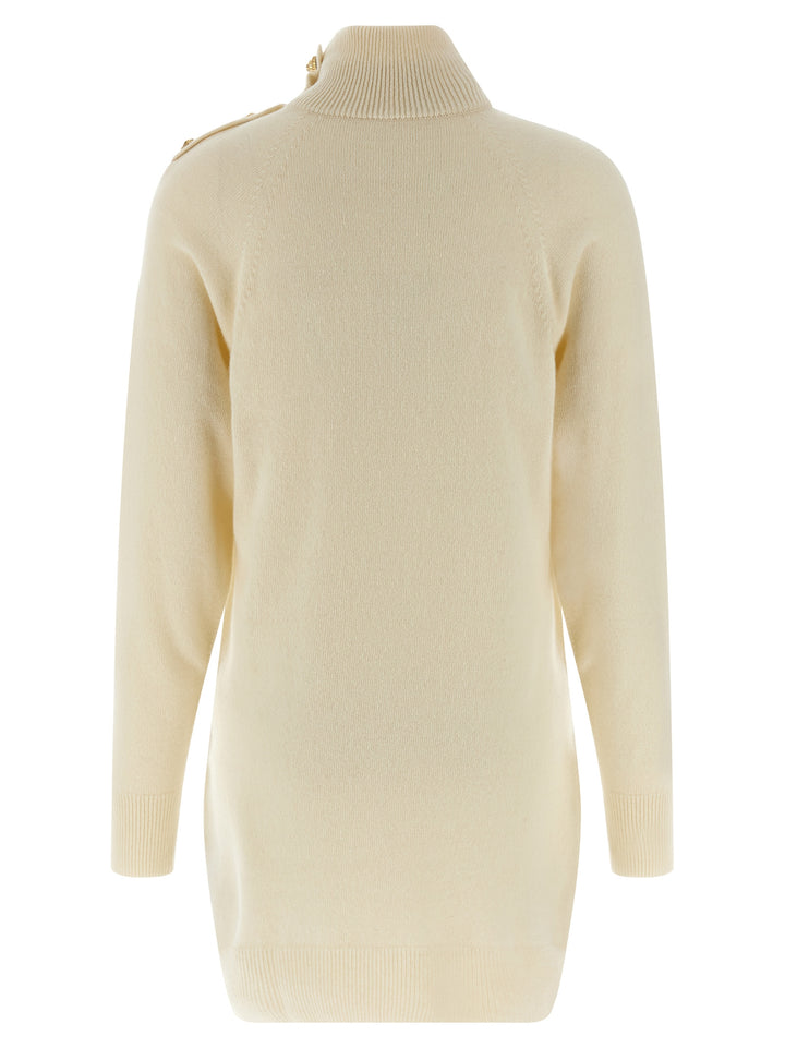 Balmain Cashmere Wool Dress Abiti - Beige | 3907503bedb06ee8c0f940dc1ff6ee1c897a4eee