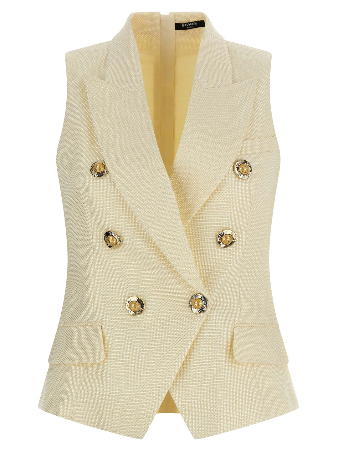 Balmain Gold And Gold Coin Gilet - Bianco | 6f176a4cec80cc59a433370efed954523f33bf3f