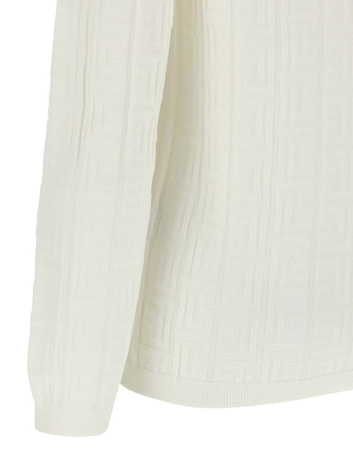 Balmain Maxi Shoulder Top Maglioni - Bianco | 8a95ac8fddea24f2990514be58ac89dc1058fc6d