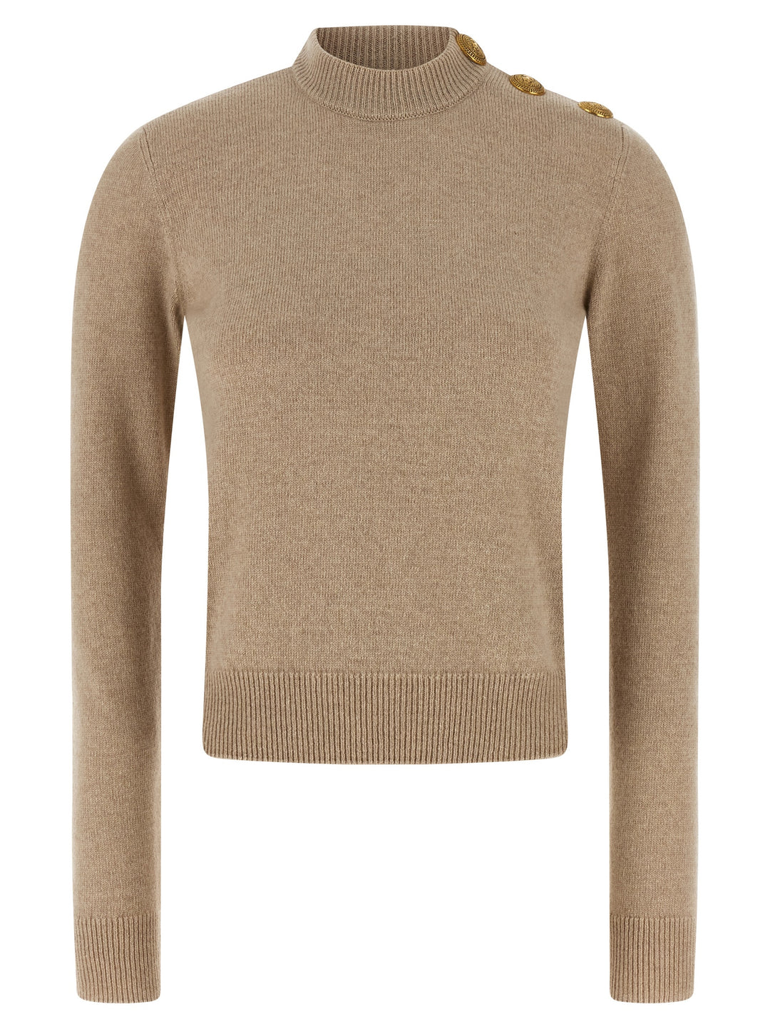 Balmain Eco-Cashmere Button Sweater Maglioni - Beige | 18b229d8f13ec5d48607e4b5079c5e05d2998638