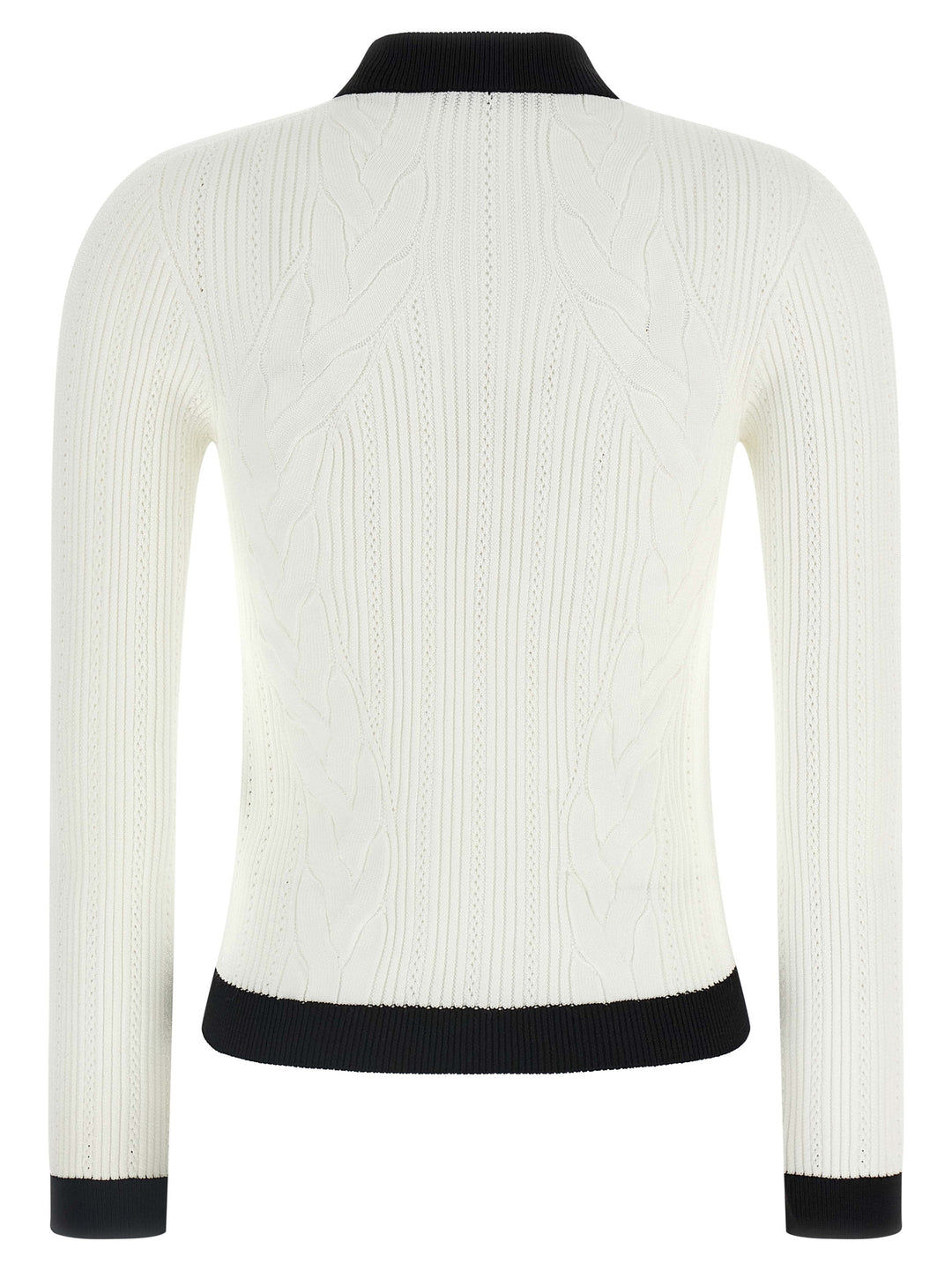Balmain Two-Tone Cardigan Maglioni - Bianco/Nero | 6d7f71bb4837855a31143e02353faa464c2740cc