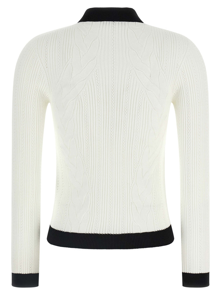 Balmain Two-Tone Cardigan Maglioni - Bianco/Nero | 6d7f71bb4837855a31143e02353faa464c2740cc