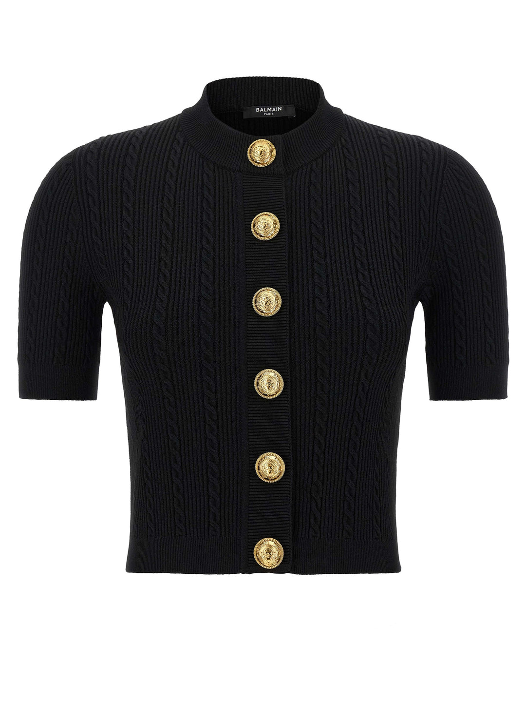Balmain Short Sleeve Cardigan Maglioni - Nero | 47d9e88dc72d0d128085af12e6bcab3f050ac1fd