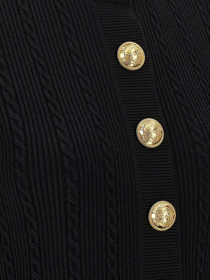 Balmain Short Sleeve Cardigan Maglioni - Nero | 1e35a9a57cfe723e5913b4377d2d4539d6d4ac1b