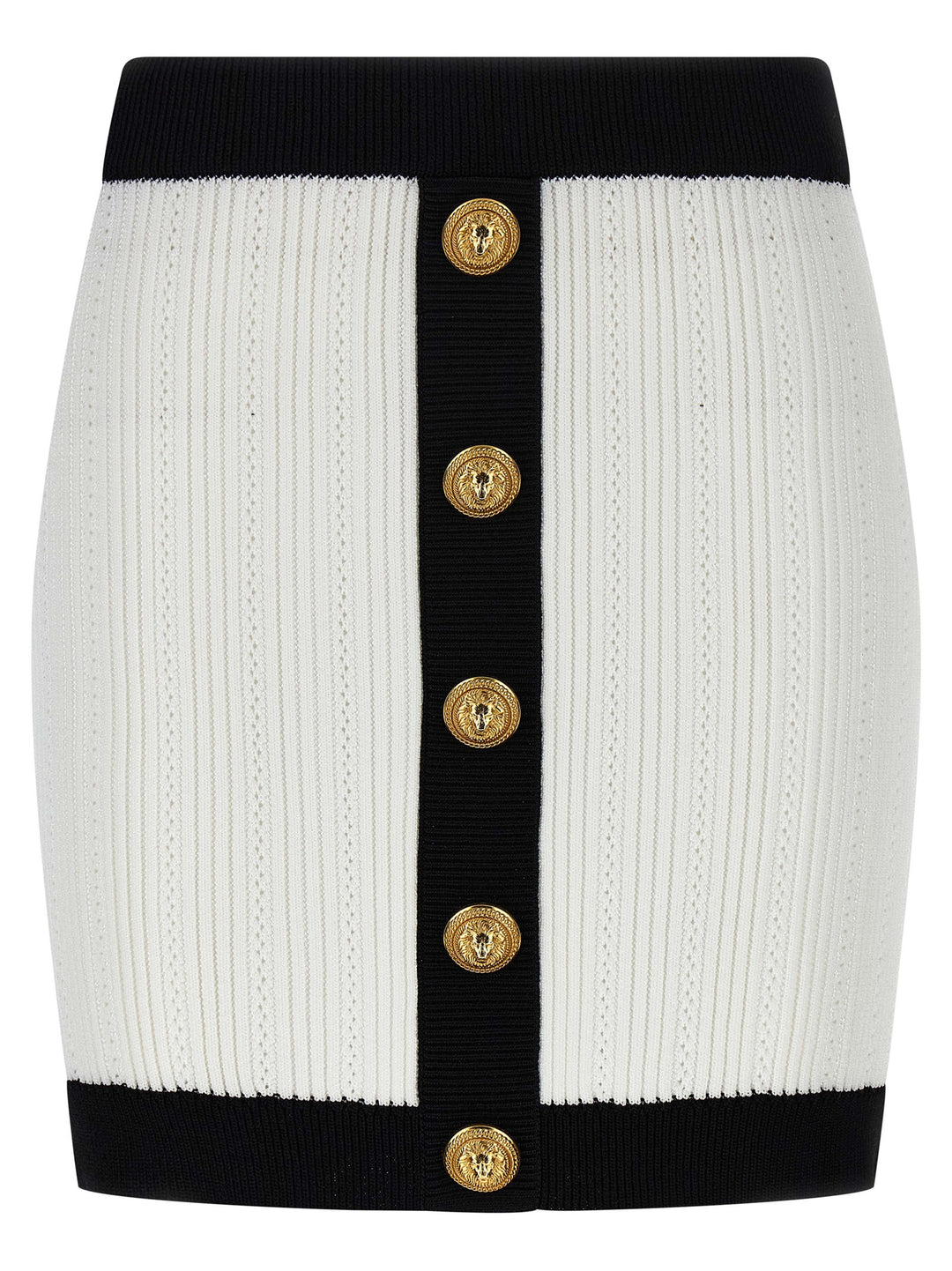 Balmain Two-Tone Miniskirt Gonne - Bianco/Nero | 3ea34f38fa60b6b9b50945f904709fe8a6864be5