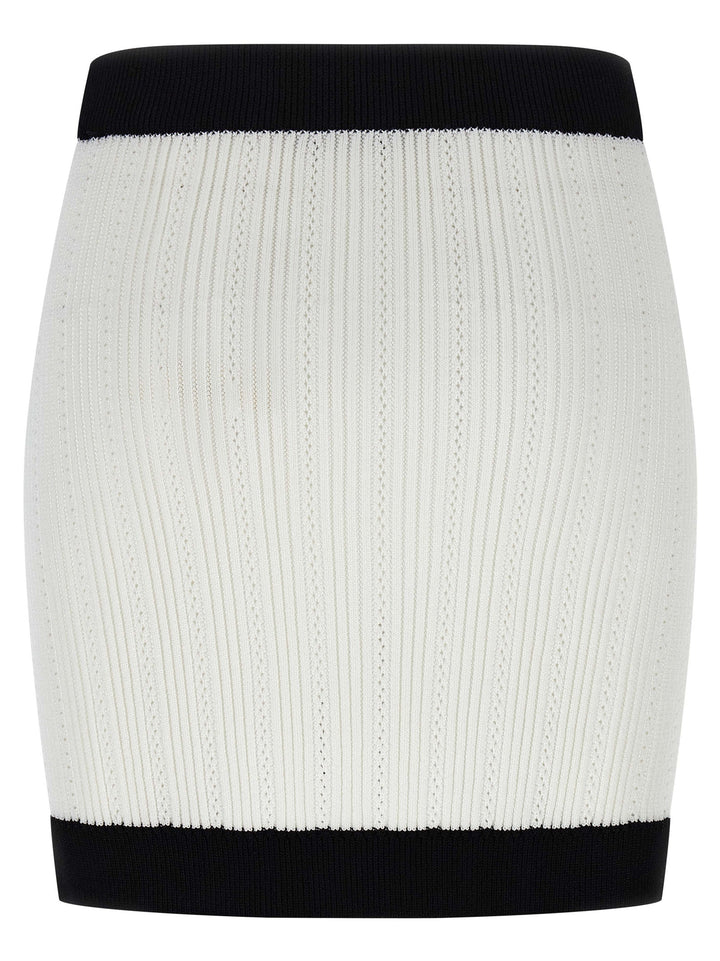 Balmain Two-Tone Miniskirt Gonne - Bianco/Nero | a1ea5cd44ab4ab3b15c143107c9330e58ce39c54
