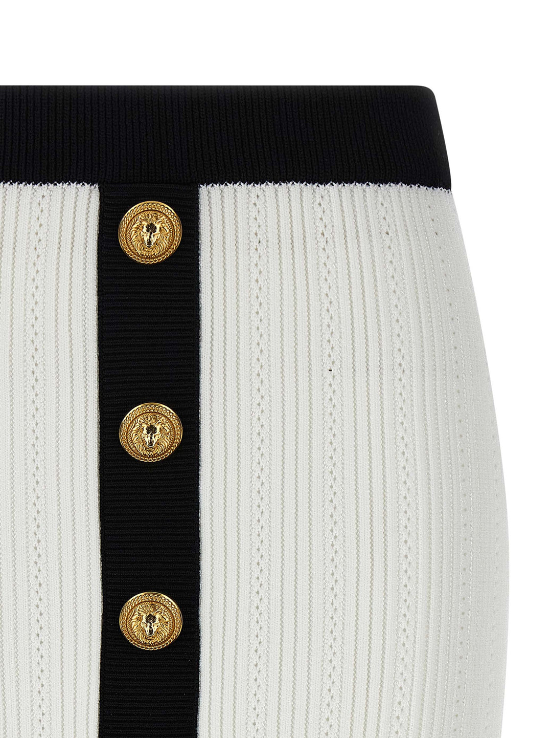 Balmain Two-Tone Miniskirt Gonne - Bianco/Nero | 12b6784eb49e363892d20c9ed7940e157886d026