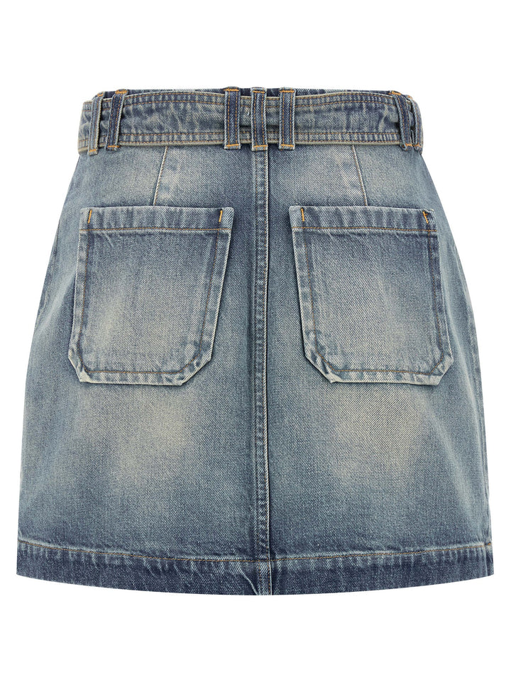 Balmain Cargo Pocket Skirt Gonne - Celeste | 6f5664b4af965a60ed6c2fa47f5b825e2c512500