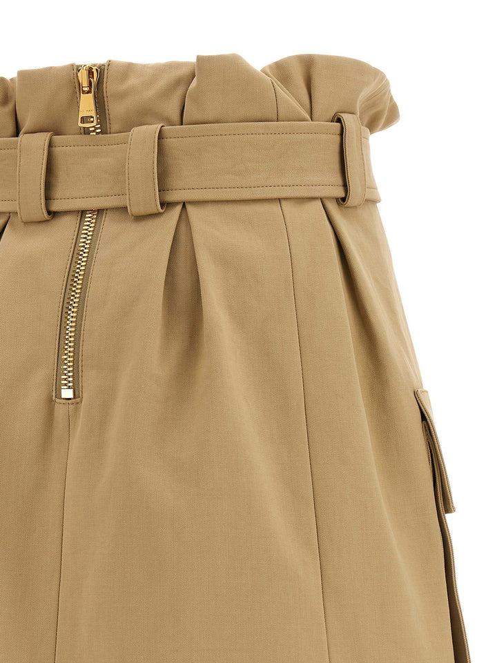 Balmain High Waist Skirt Gonne - Beige | 316a2d5fd2c1ec1a5b2f92489191090f9647fb3a