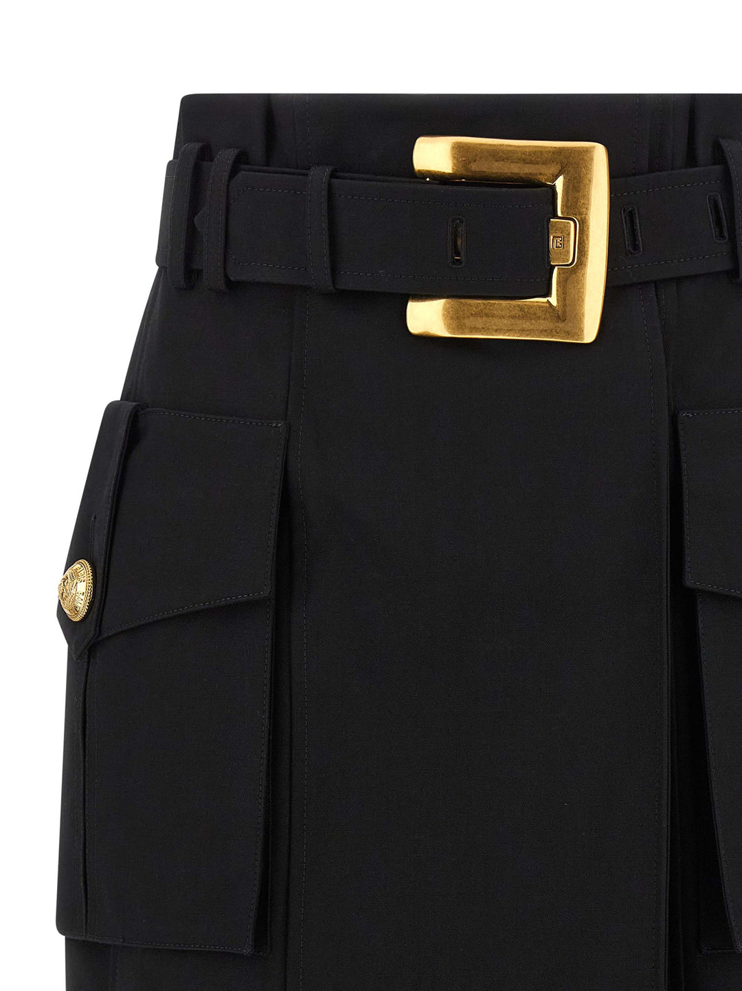Balmain Wrap Skirt Gonne - Nero | 28feb236571b13ccb71c85ab4c54f5d85dfb221e