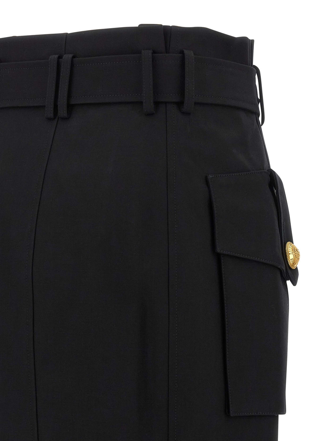 Balmain Wrap Skirt Gonne - Nero | d6ea42df49726eaacf46a5416d5569effd9f37c7