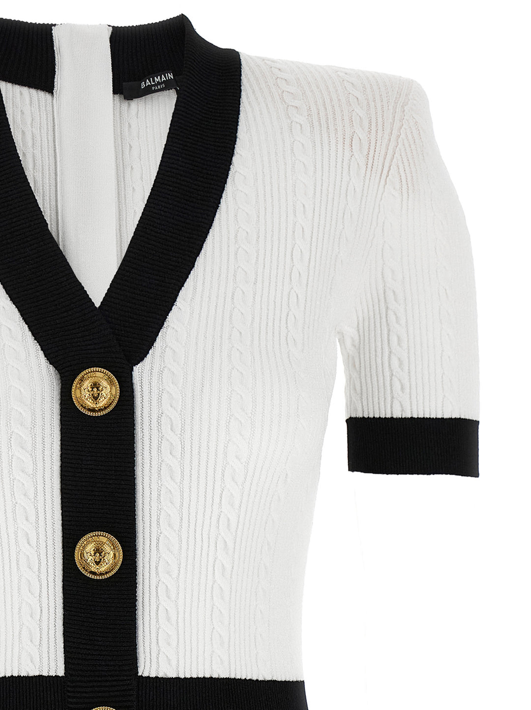 Balmain Knitted Dress Abiti - Bianco/Nero | 99a1faf6ed4ea4197cd6d15d2a459a33e212a6f4