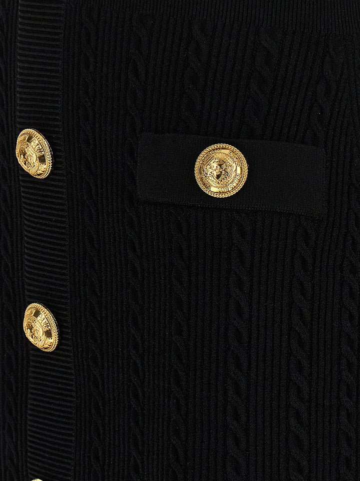 Balmain Knitted Dress Abiti - Bianco/Nero | acd6279d94f3495f95c38254edf0b3761ded6881