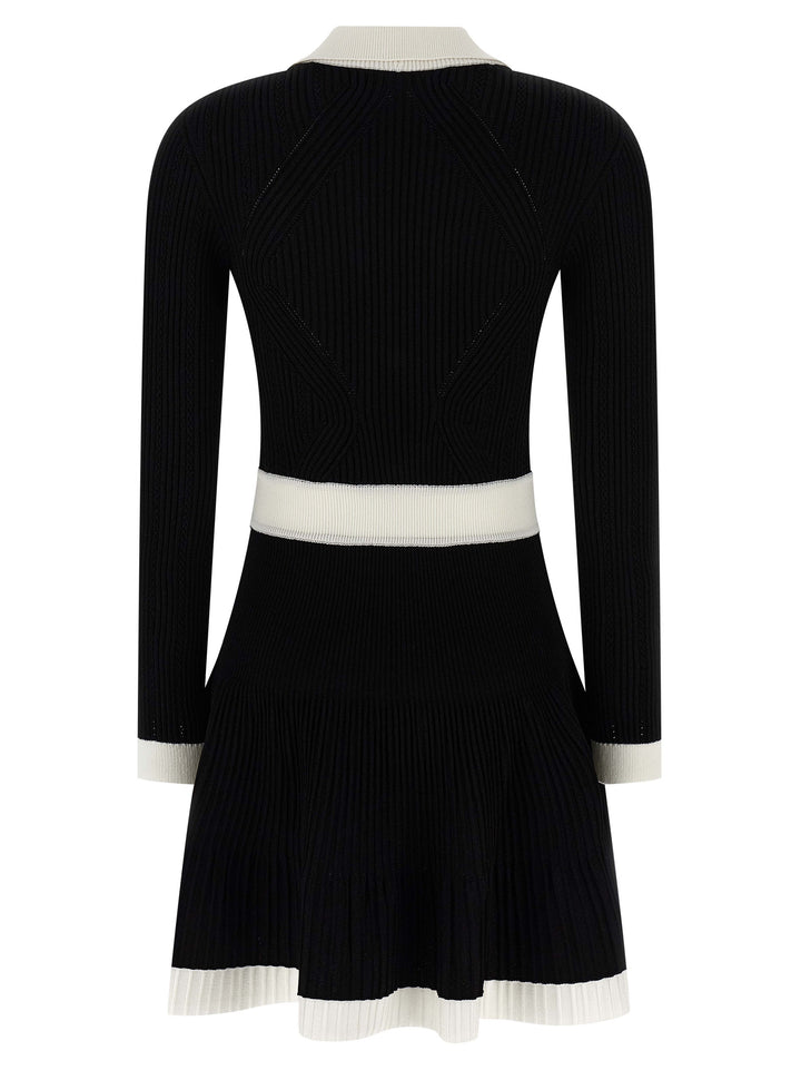 Balmain Two-Tone Dress Abiti - Bianco/Nero | 94ce244956e50afcf45a4b6419d2a23a93e86257