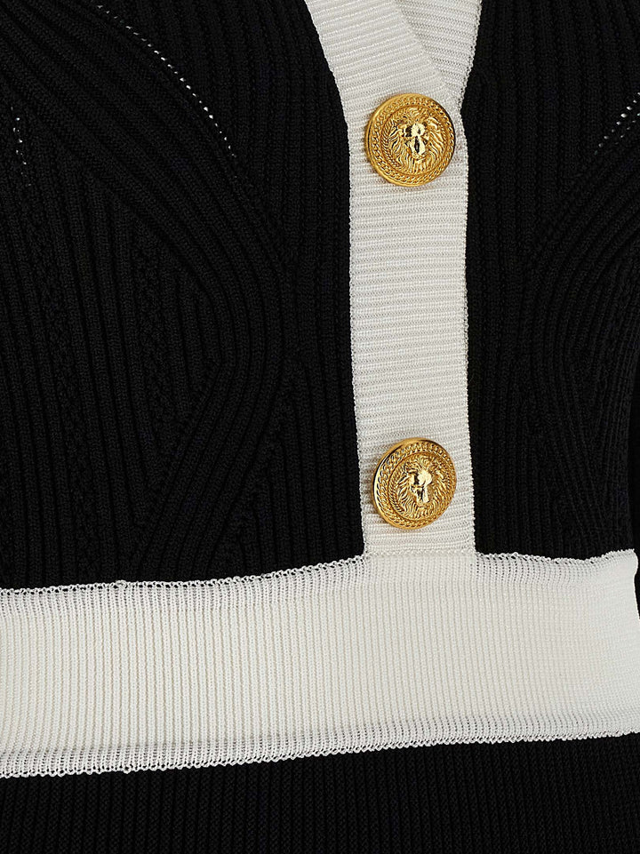 Balmain Two-Tone Dress Abiti - Bianco/Nero | 17b98f9e198905f47e3b428f380f06c5892b68e5