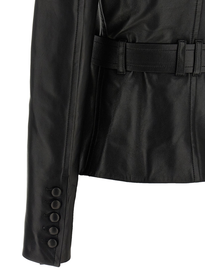 Balmain Leather Jacket Puffer Jackets - Nero | 1dc61ac210552576931fa4d392ee9cf50eab507f