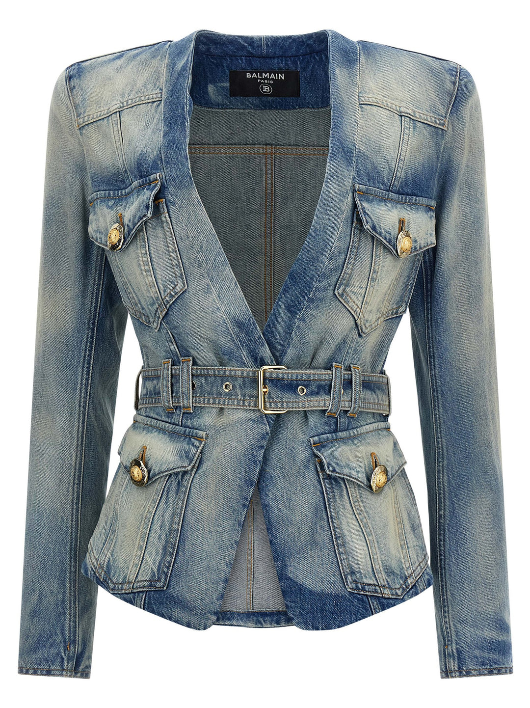 Balmain Denim Blazer BlazerS - Celeste | 5294cae45df7837932fb7fb4311b29013bbb6312