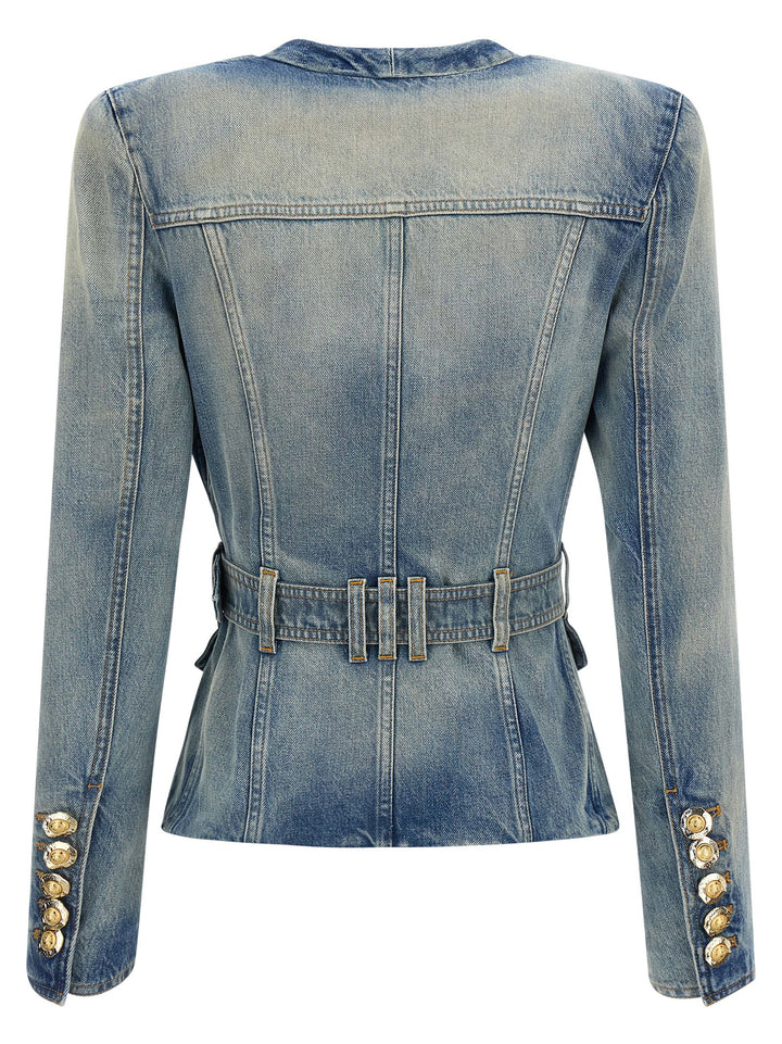 Balmain Denim Blazer BlazerS - Celeste | c7c602609eb769ca1c6c6324b2ffeb2977a925a0
