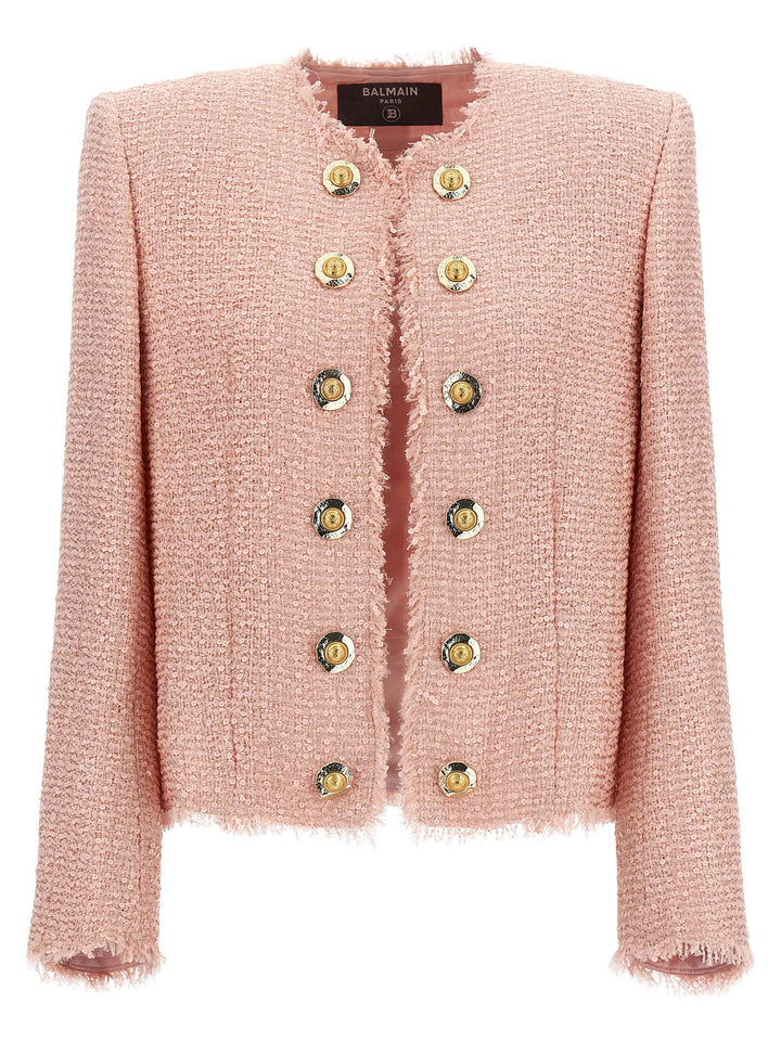 Balmain Sequin Tweed Blazer BlazerS - Rosa | ce7f9310277ea1ec096ba659c0feb7fbb7f222de