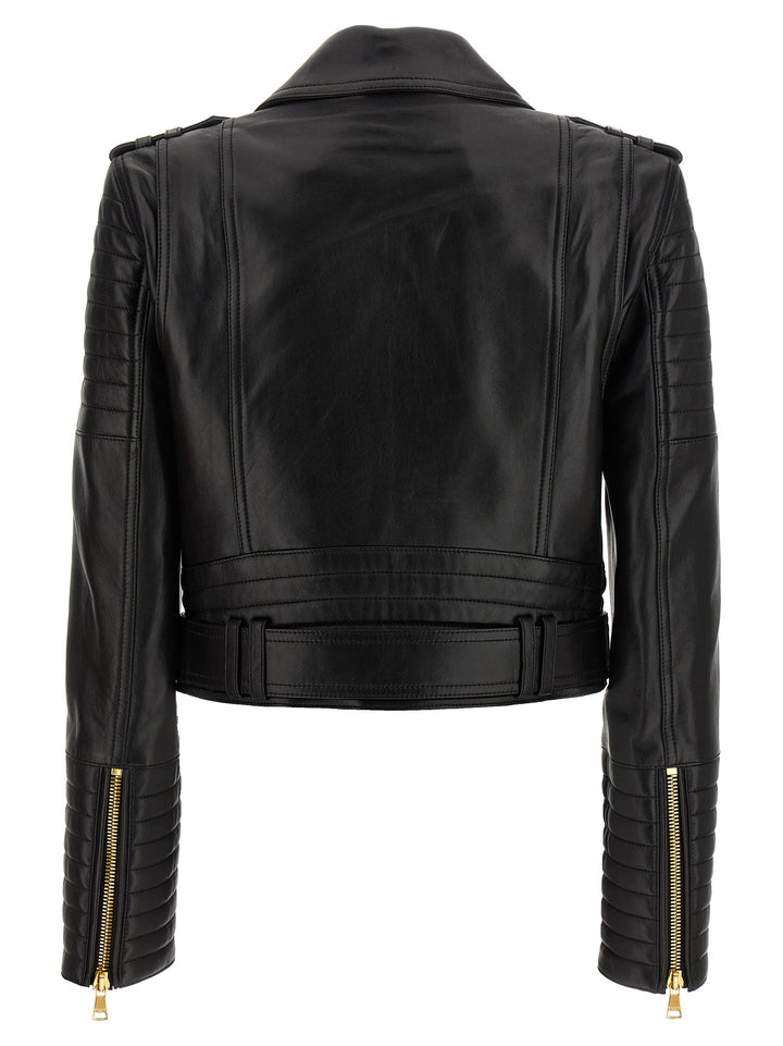 Balmain Leather Jacket Puffer Jackets - Nero | 96e07e8b1a5d486867945d00373e18b1ffc552ff
