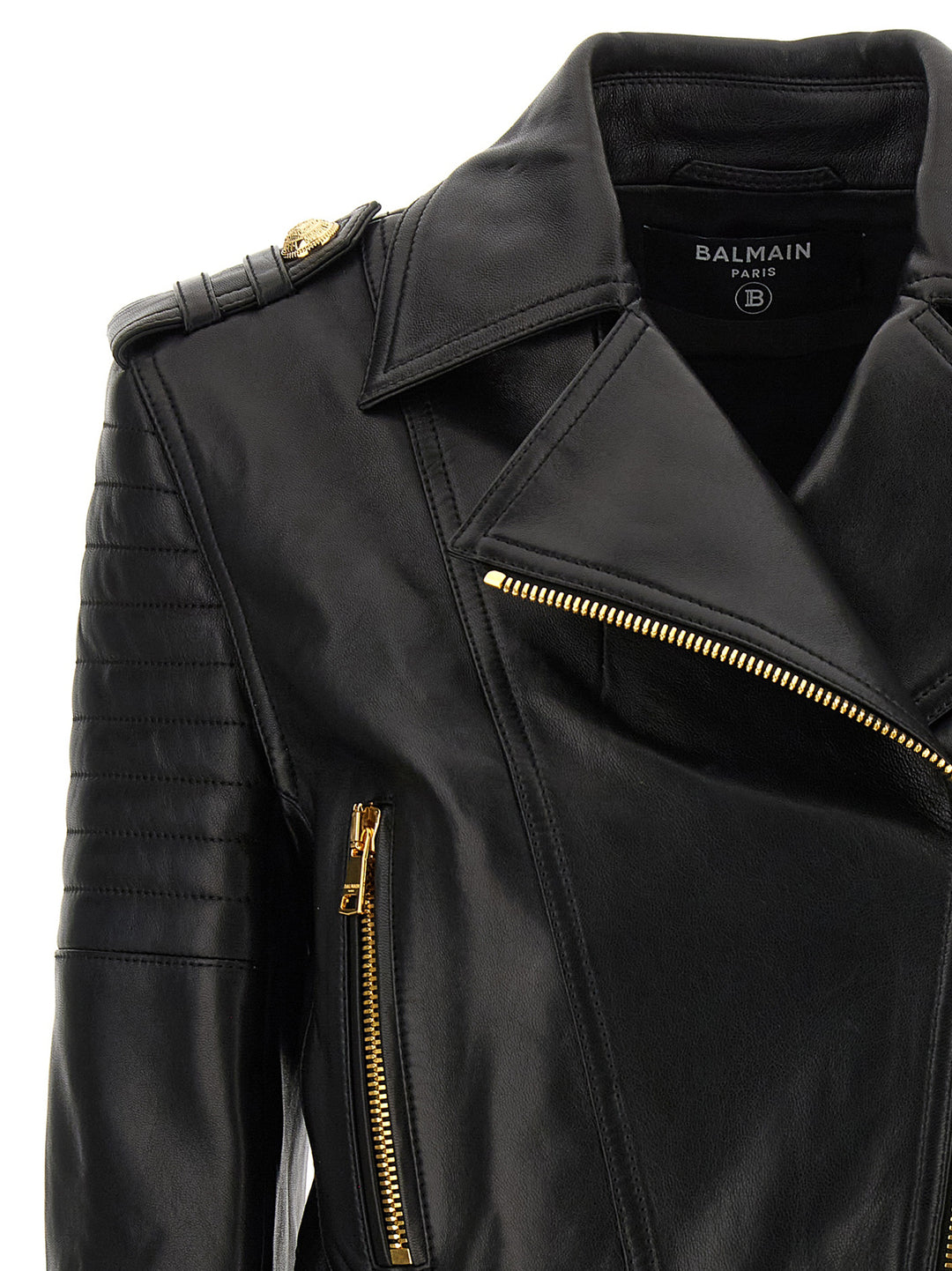 Balmain Leather Jacket Puffer Jackets - Nero | 58ae7b4c21deedd322d553688c9625a567cd46f2