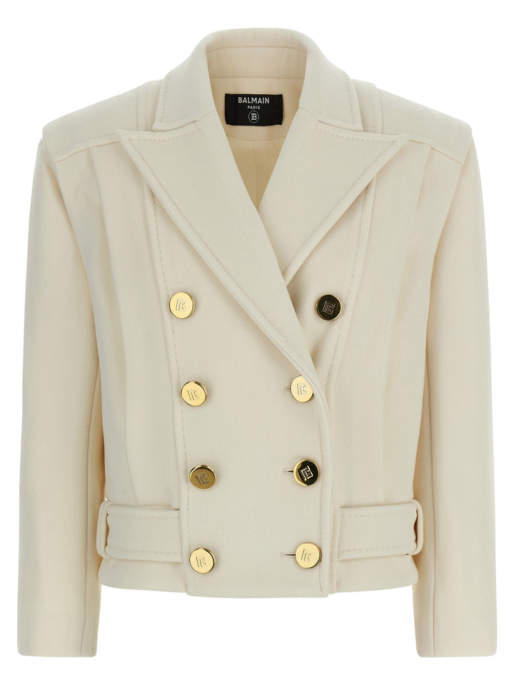 Balmain Double-Breasted Coat Trench e Impermeabili - Bianco | 26582f6b19866bce6e8b4d232782064cc0d1f77f