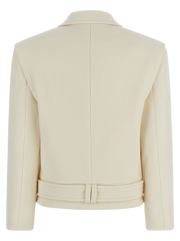 Balmain Double-Breasted Coat Trench e Impermeabili - Bianco | 25c3f6f51b935eefa57e3aebed187677c6894165