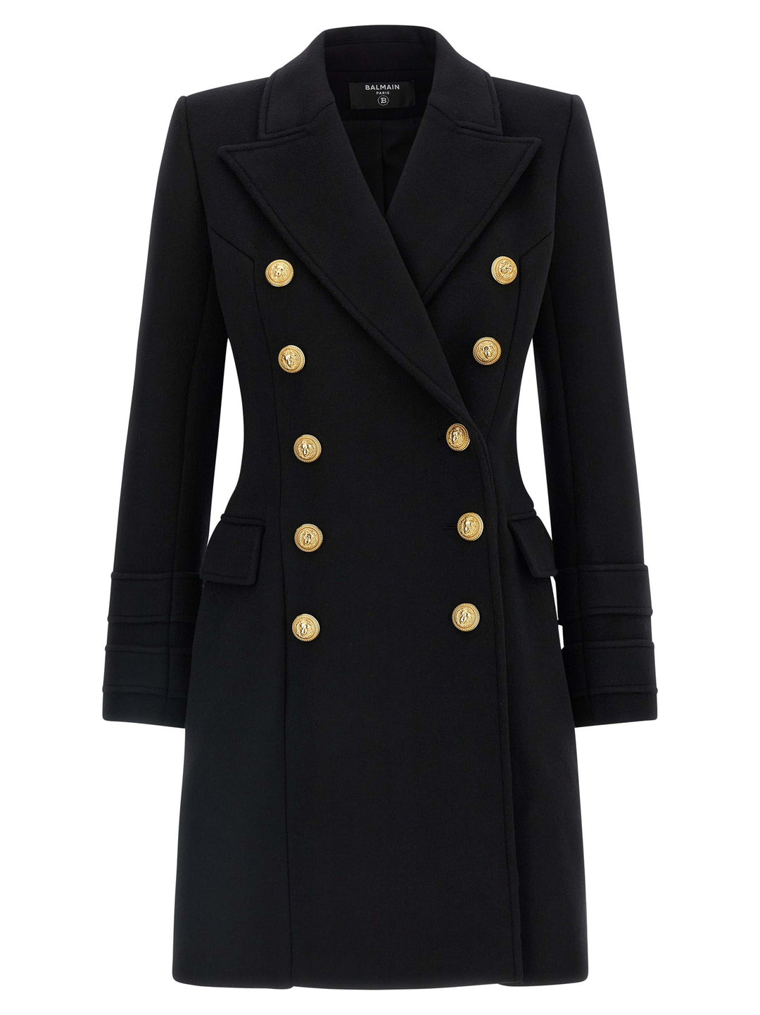 Balmain 10 Bottoni Trench e Impermeabili - Nero | bd9bc65f6418a665977cc1605bf8346c87760c96