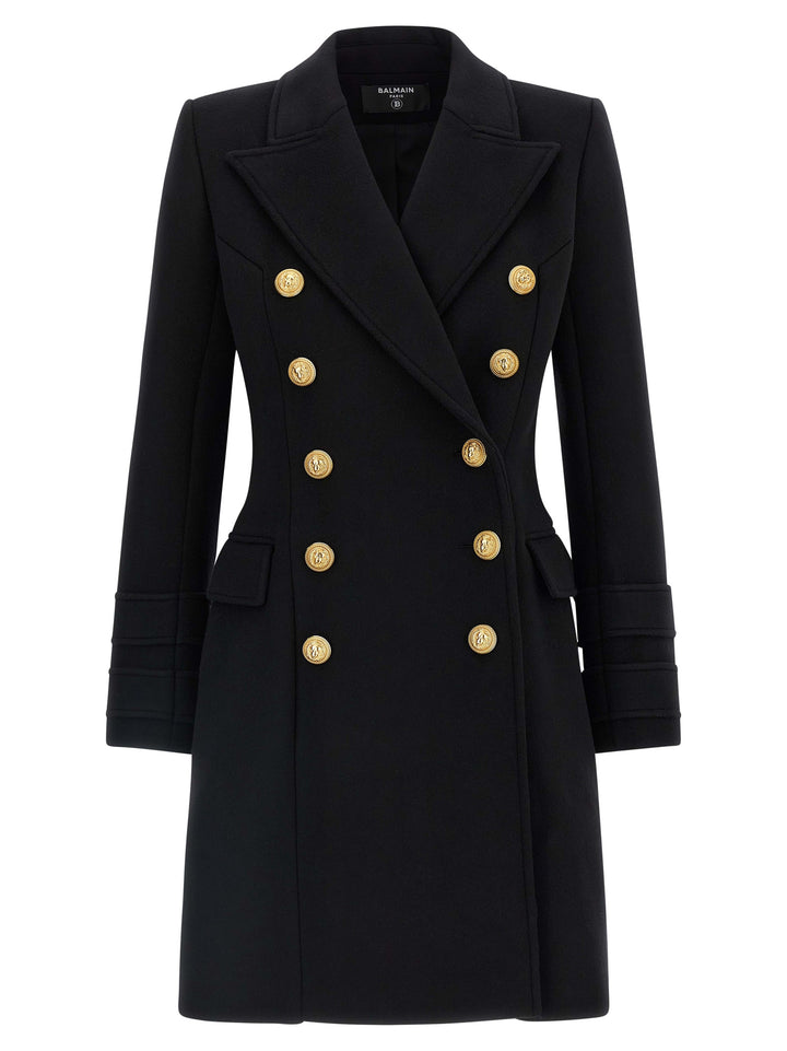 Balmain 10 Bottoni Trench e Impermeabili - Nero | bd9bc65f6418a665977cc1605bf8346c87760c96