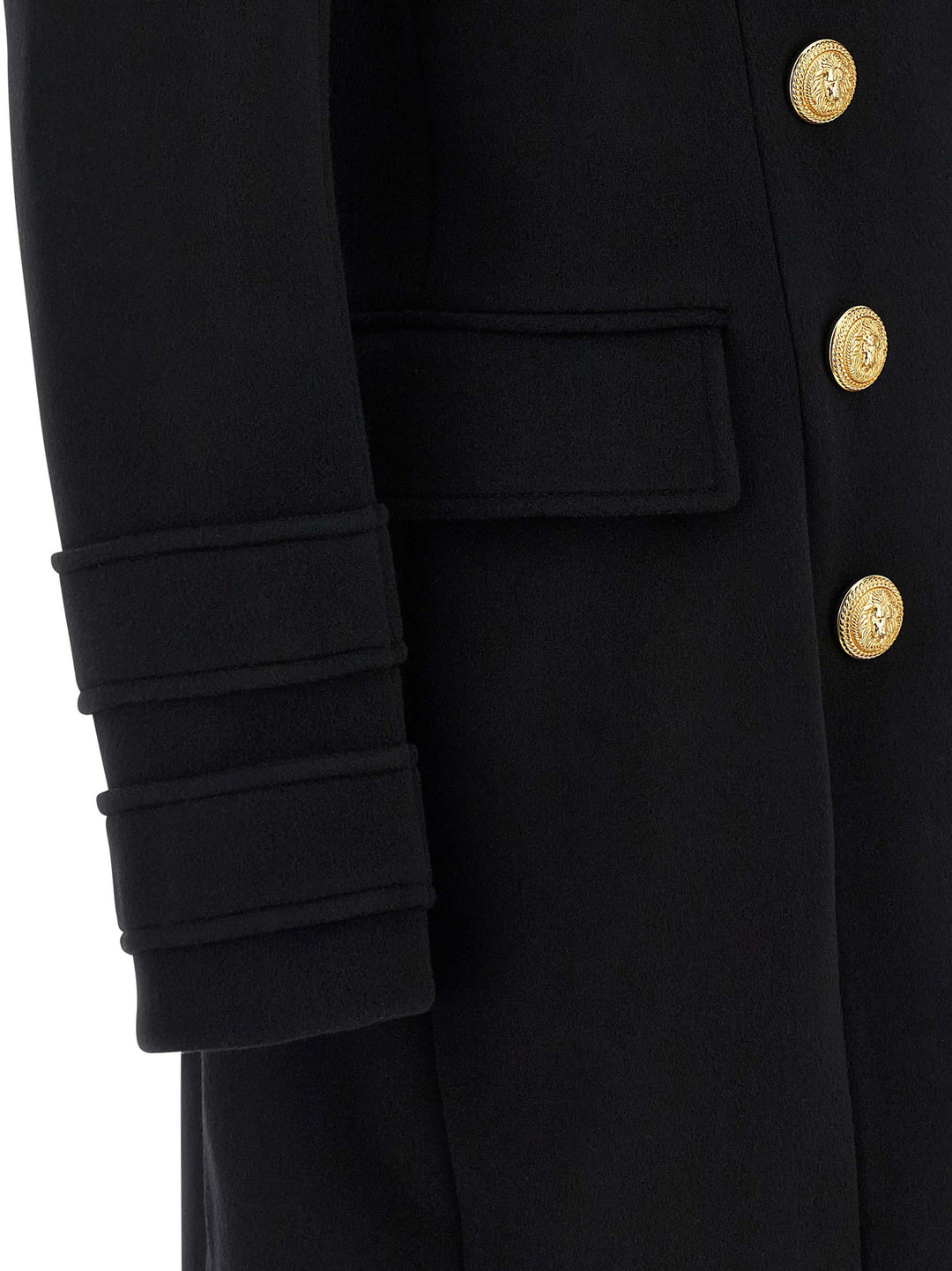 Balmain 10 Bottoni Trench e Impermeabili - Nero | b083069471d94eb781e5a57416e3b1d5ca00b758