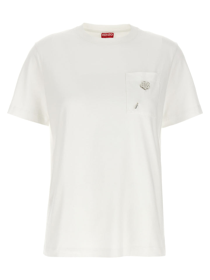 Kenzo Logo Pin T shirt - Bianco | e49d3150759e0b81758469bbb7ec048083bcbbd7