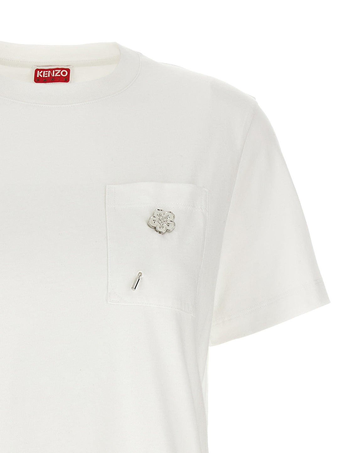 Kenzo Logo Pin T shirt - Bianco | 799b928235e7c8420e8f79ee8c2af4c91d7e2f6d