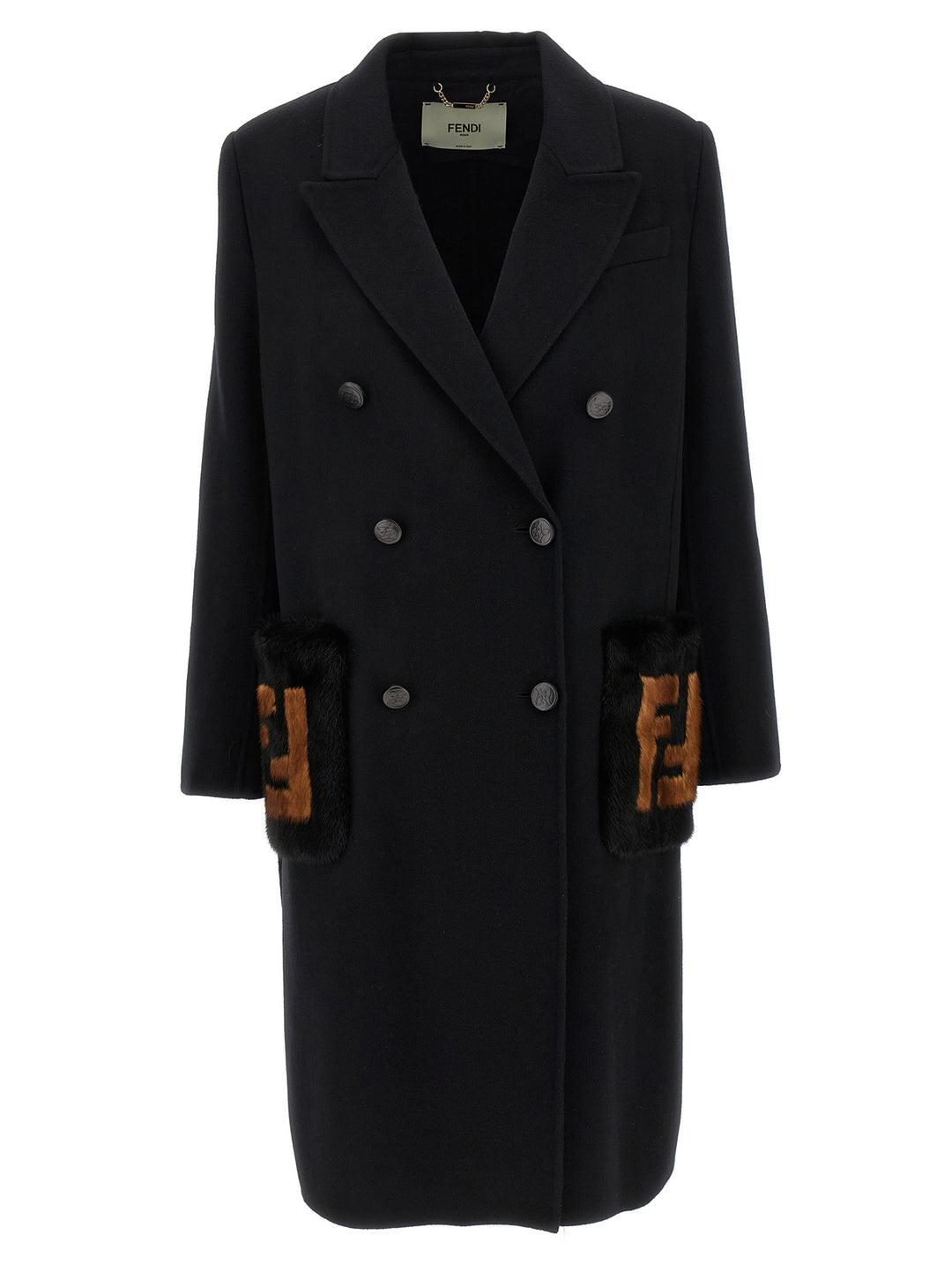 Fendi Double Wool Trench e Impermeabili - Nero | 902084188763617bfae61ab3489f357348dd130e