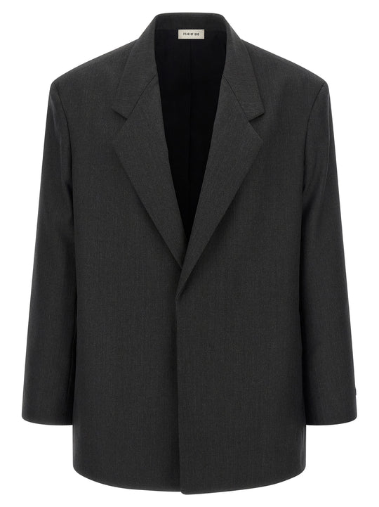 Single-Breasted Blazer Grigio