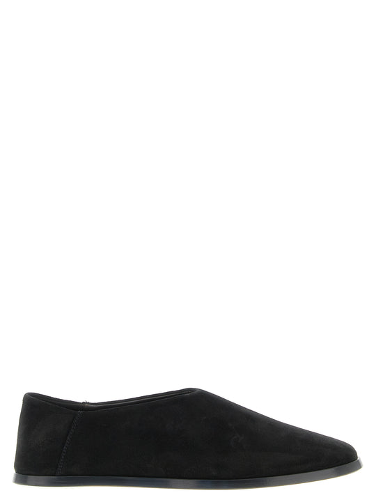 Suede Slip On Flat Shoes Marrone