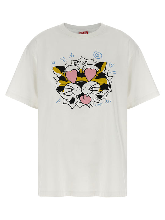 Wild Tiger T Shirt Bianco