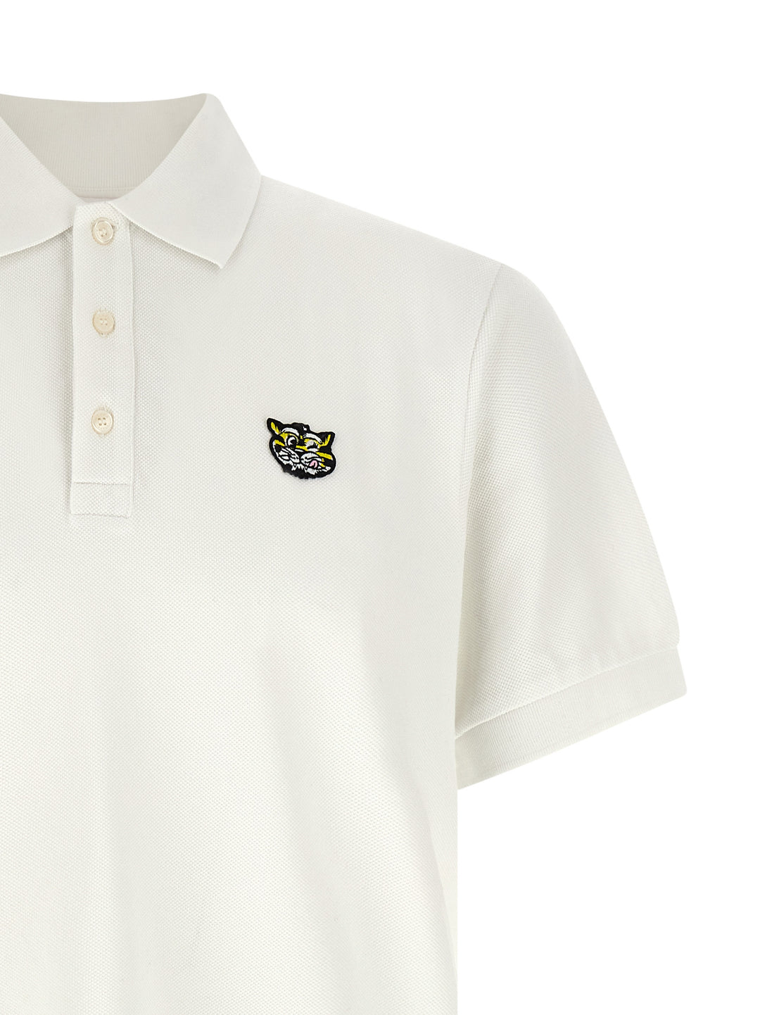 Kenzo Wild Tiger Gots Polo - Bianco | 9b506ebcfdc0eceed7ca7a532e6b7a0366181b8e