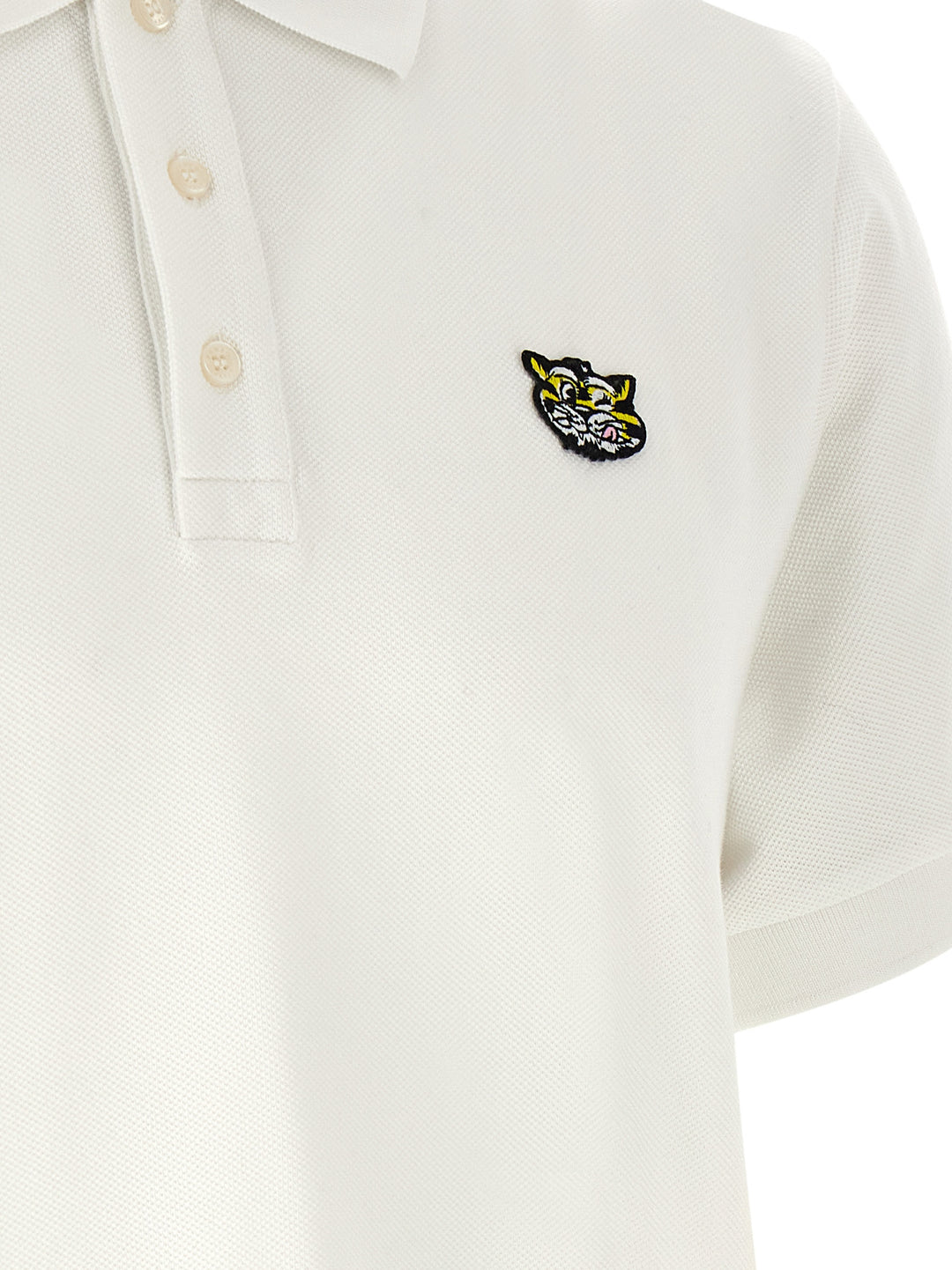 Kenzo Wild Tiger Gots Polo - Bianco | e53632ea72977f0c686e9421087c9ce67b9e277f