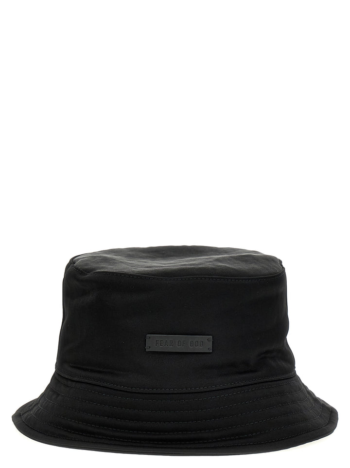 Logo Patch Bucket Hat Cappelli Nero