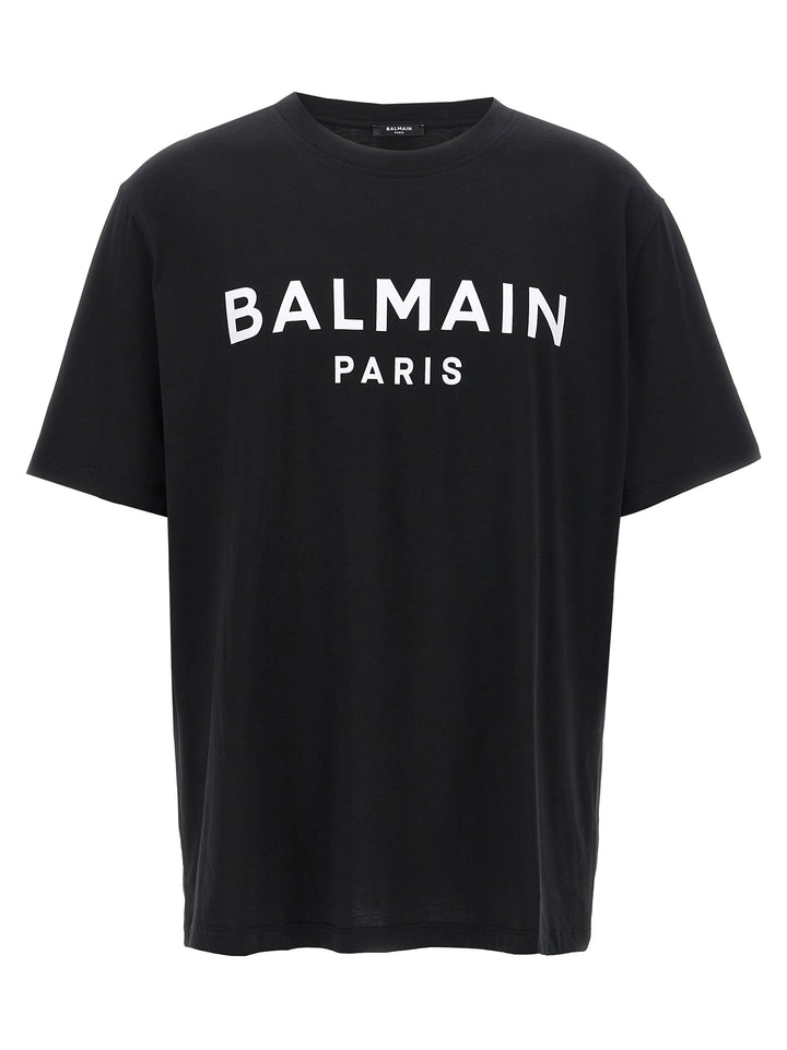 Balmain Logo Print T shirt - Bianco/Nero | a57c6827b9581ef3d545a71f43451797529e2e78