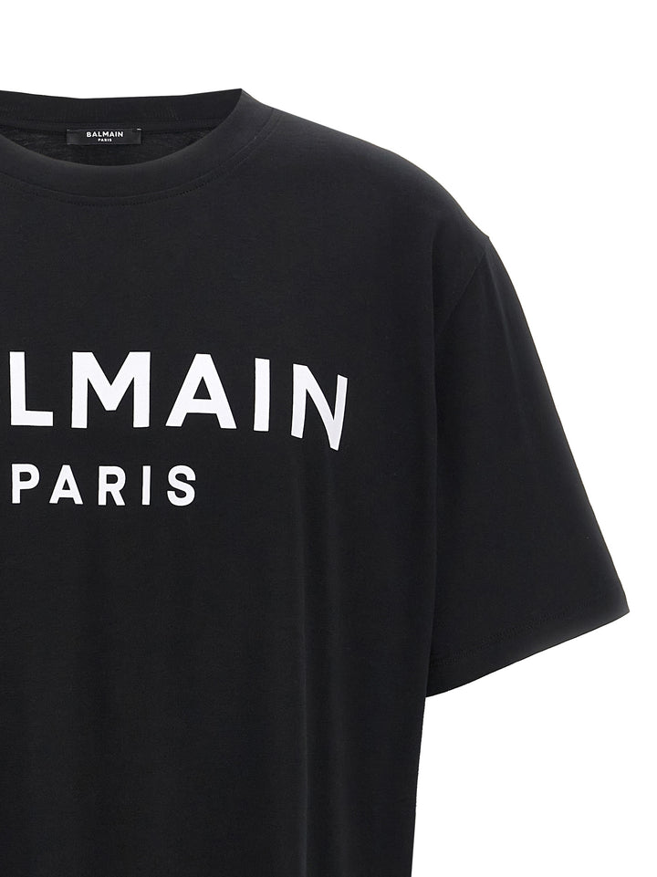 Balmain Logo Print T shirt - Bianco/Nero | 11dafa3ecb9cf50a63df777bdff215c601641383