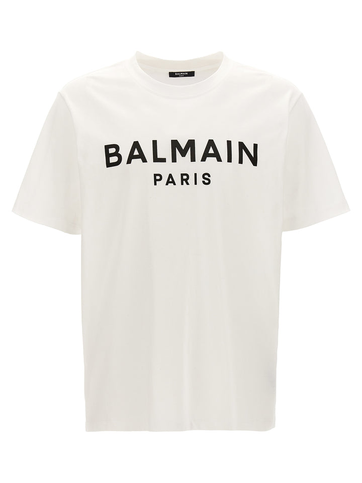 Balmain Logo Print T shirt - Bianco/Nero | 765d27900e8ac267428106afdde107eda7ddd7a5
