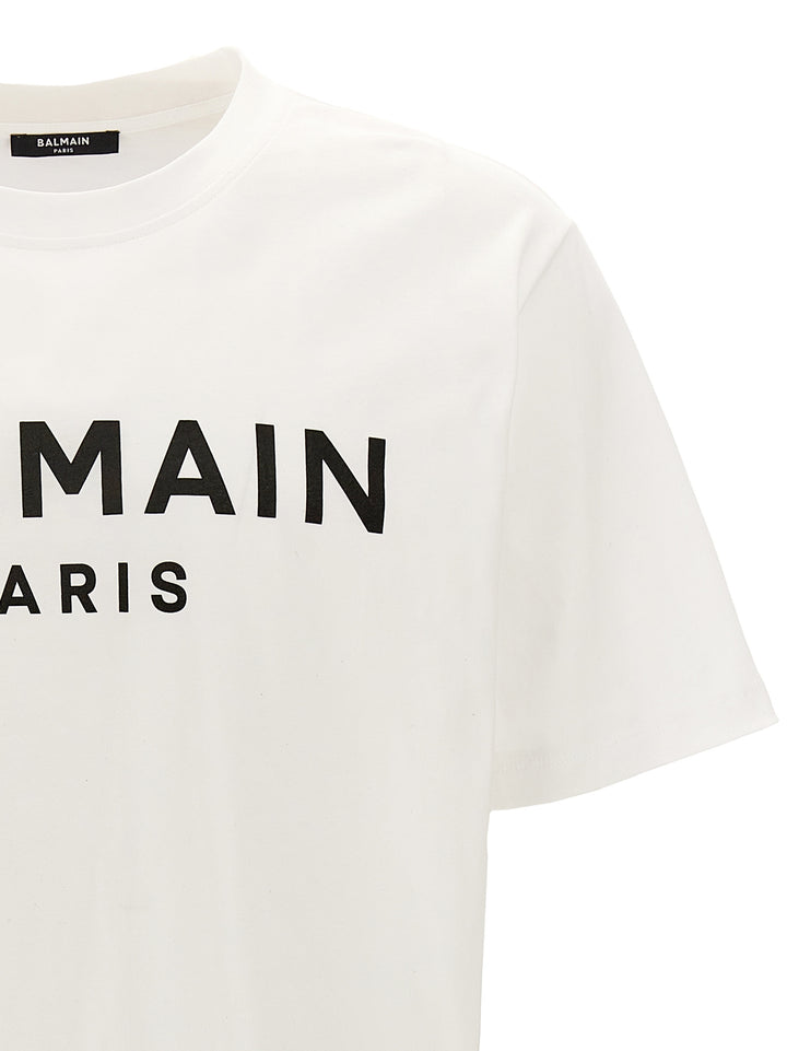Balmain Logo Print T shirt - Bianco/Nero | 67d53d0aca6d35564883046375055f686c8e504b