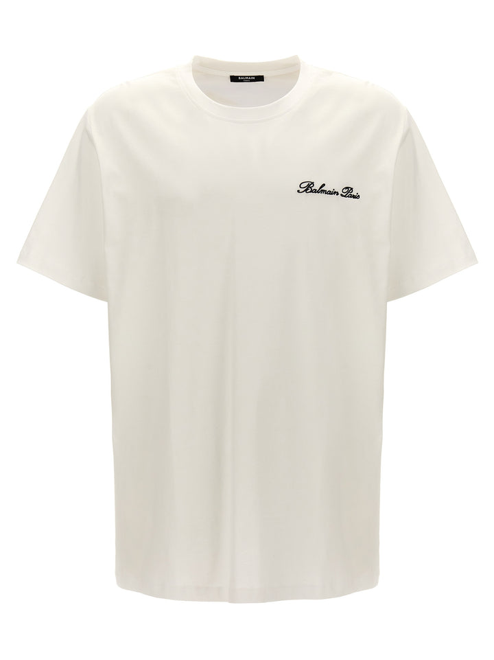 Balmain Signature T shirt - Bianco/Nero | c2922bb3ac221ebf5a59160f7442c08301f7e9c6