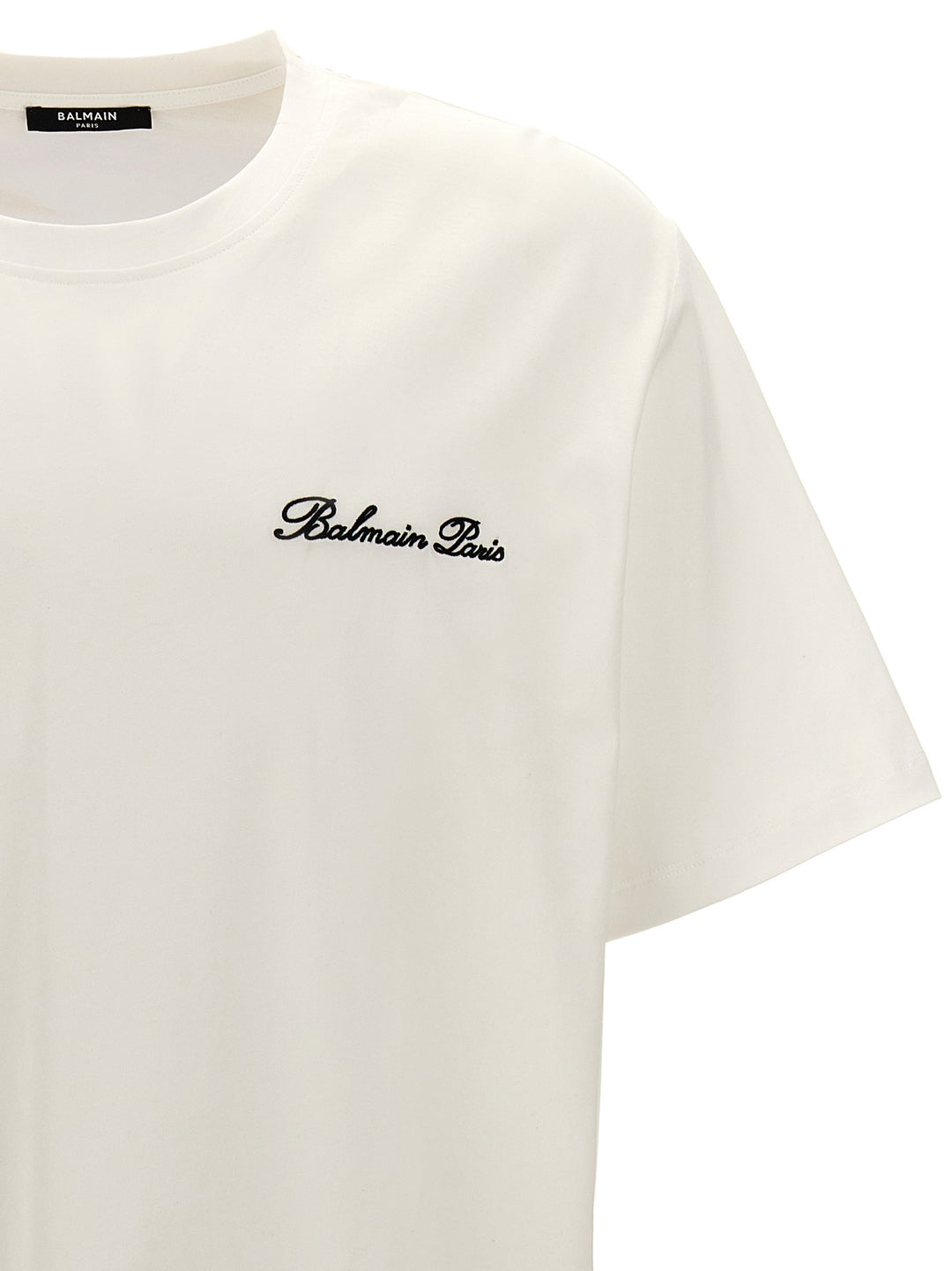 Balmain Signature T shirt - Bianco/Nero | 3260f04768a5df0e26303a5de7b937f68ae9a0a2
