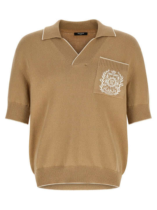 Balmain Stemma Polo Beige